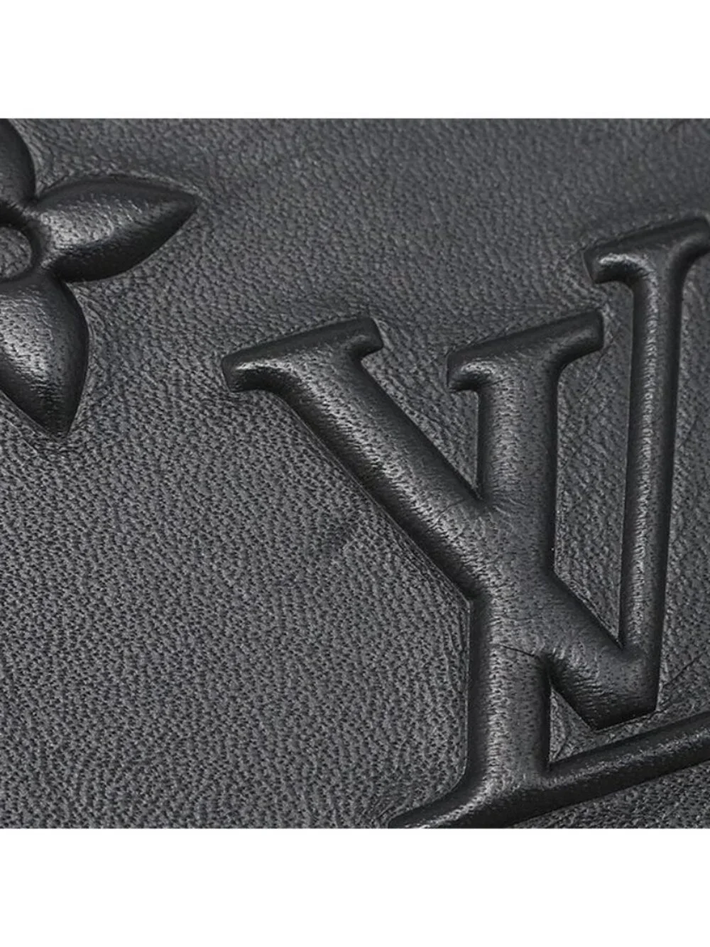 Louis Vuitton Shoulder Bag Trunk Leather Monogram Seal Black